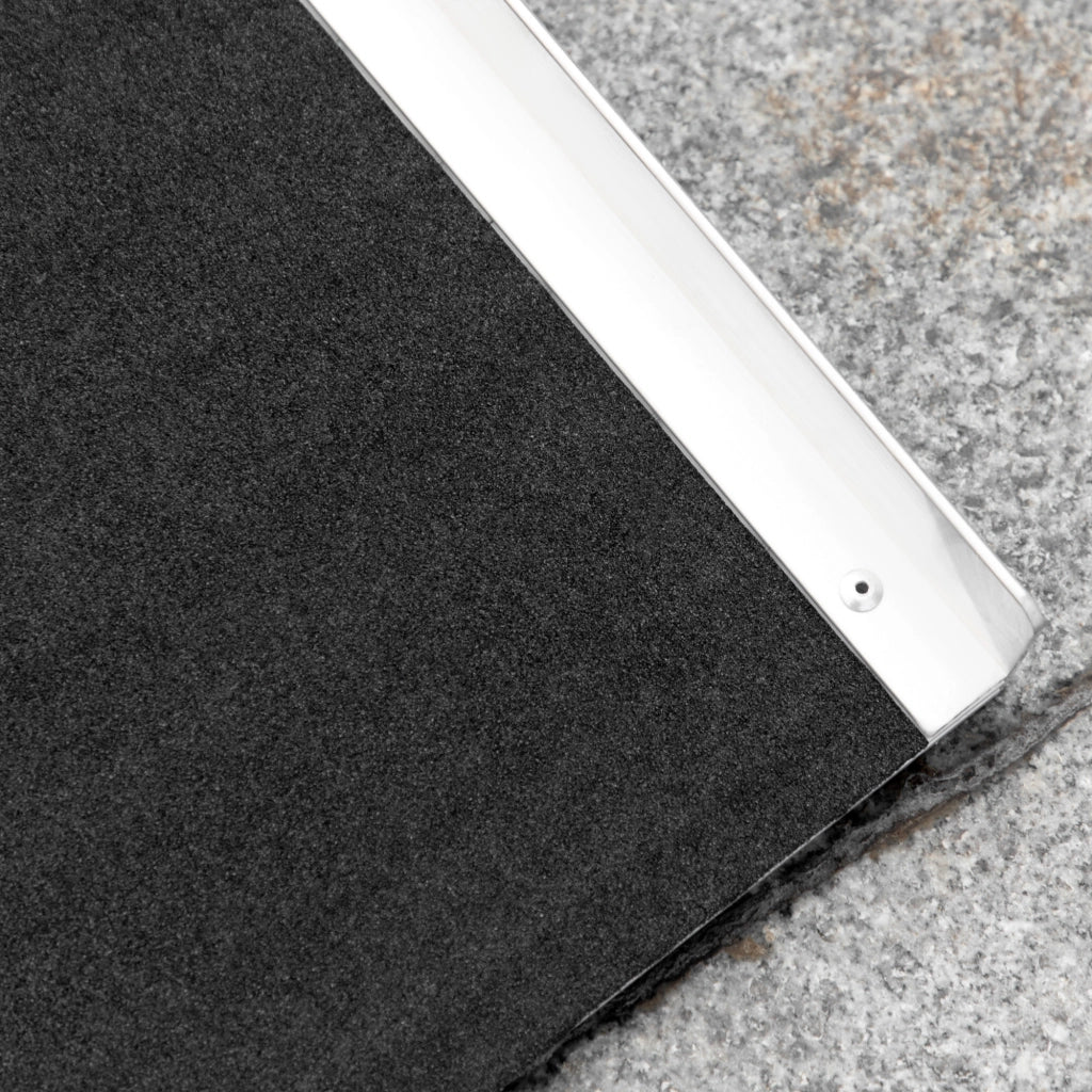 Rampa Pieghevole per Sedia a Rotelle 122x73,5 cm in Alluminio con Rivestimento Antiscivolo e Bordi Nero