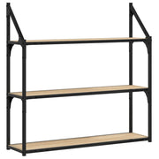 Scaffale Parete | Ripiano a parete | Mensola a parete 3Ripiani Rovere Sonoma 80x21x78,5cm Multistrato
