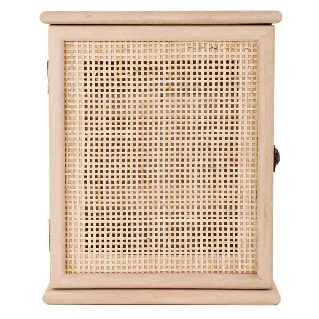 Scatola chiavi legno griglia marrone 24x7.5x30h cm