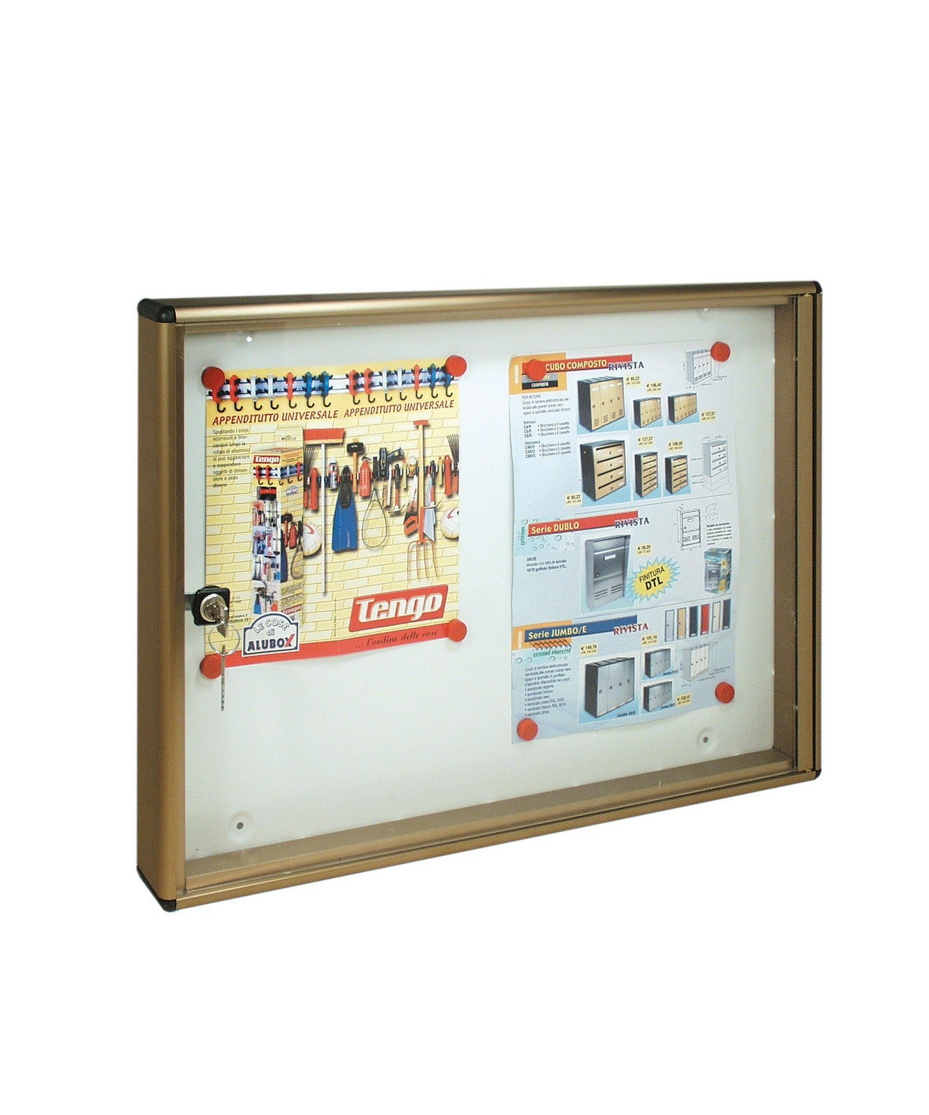 alubox bacheca fondo magnetico finitura bronzo cm 55x5x40h cod:ferx.9139