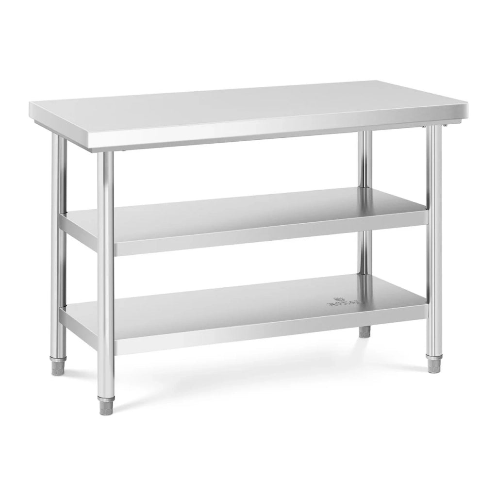 Tavolo da lavoro in acciaio inox 120 x 60 cm 600 kg 3 livelli 14_0003680