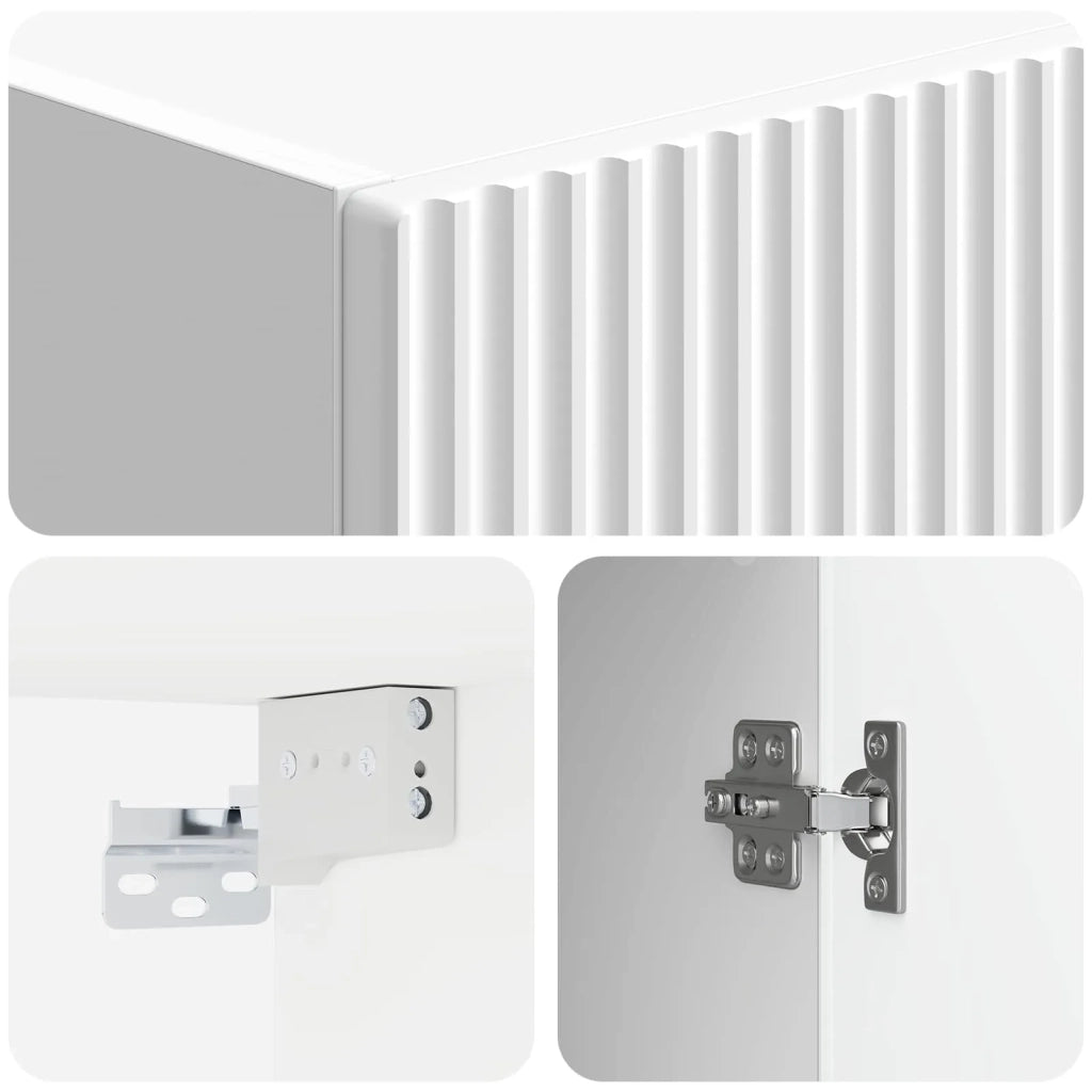 Set di armadi 2 pz Bianco Lucido Legno ingegnerizzato 3416794
