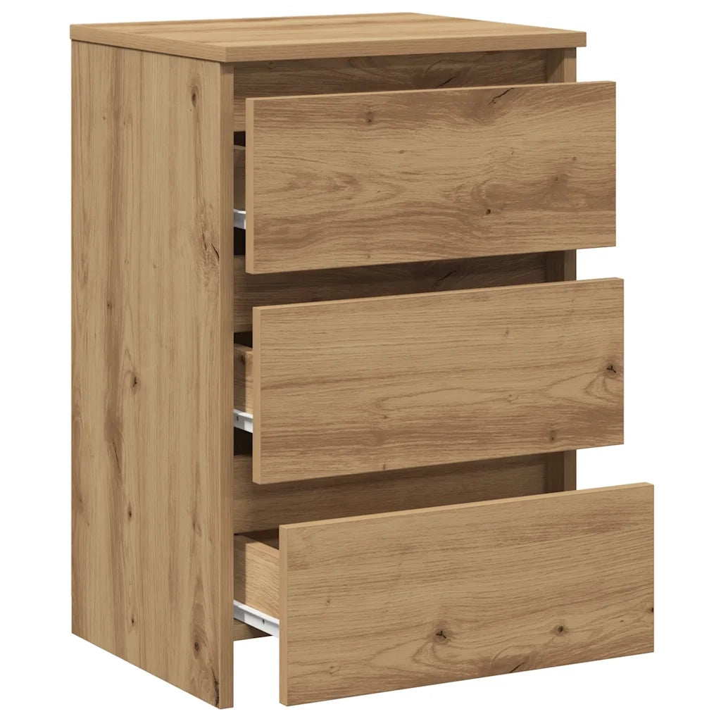 Comodino-Tavolino da notte Rovere Artigianale 40x35x62,5 cm in Legno Multistrato