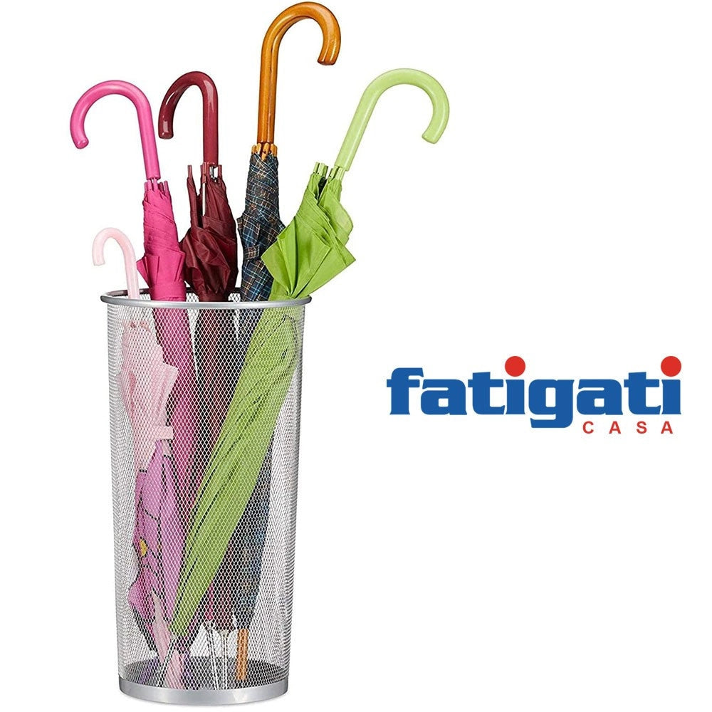 Trade Shop - Porta Ombrelli Fatigati Cestino Traforato In Metallo Per Casa E Ufficio 27x50 Cm -