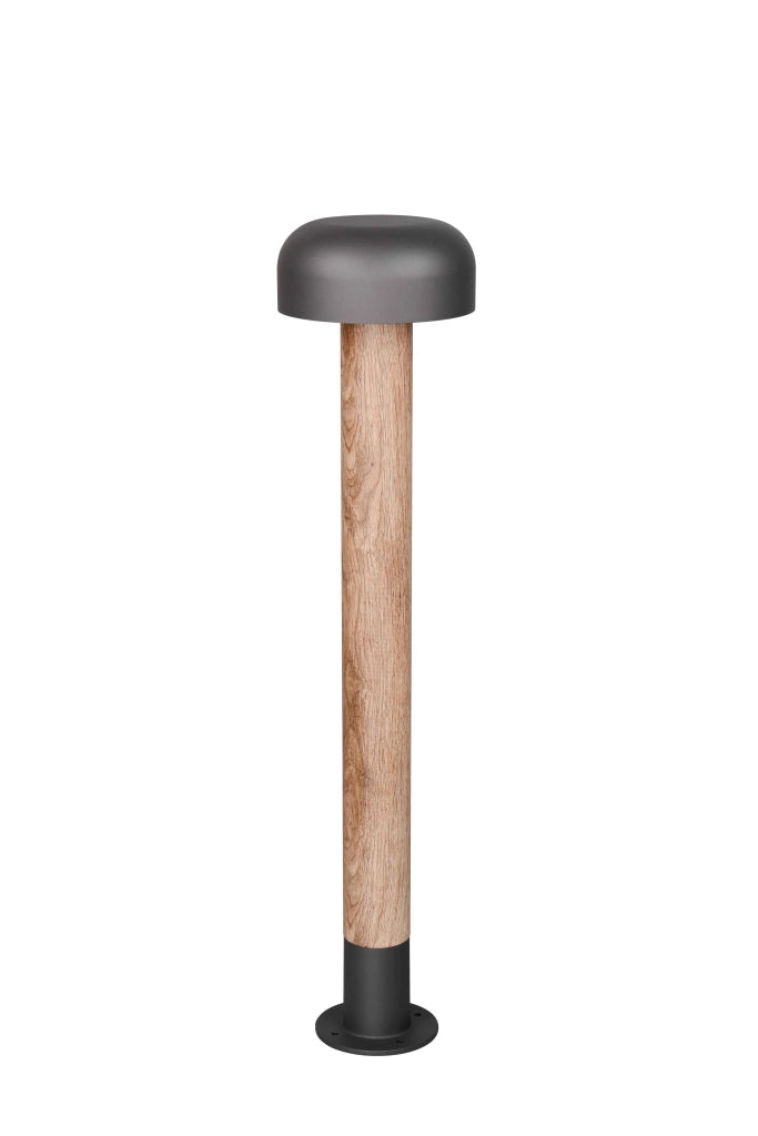 Palo alto da esterno, alluminio, antracite e legno, H 85 cm, Fraser