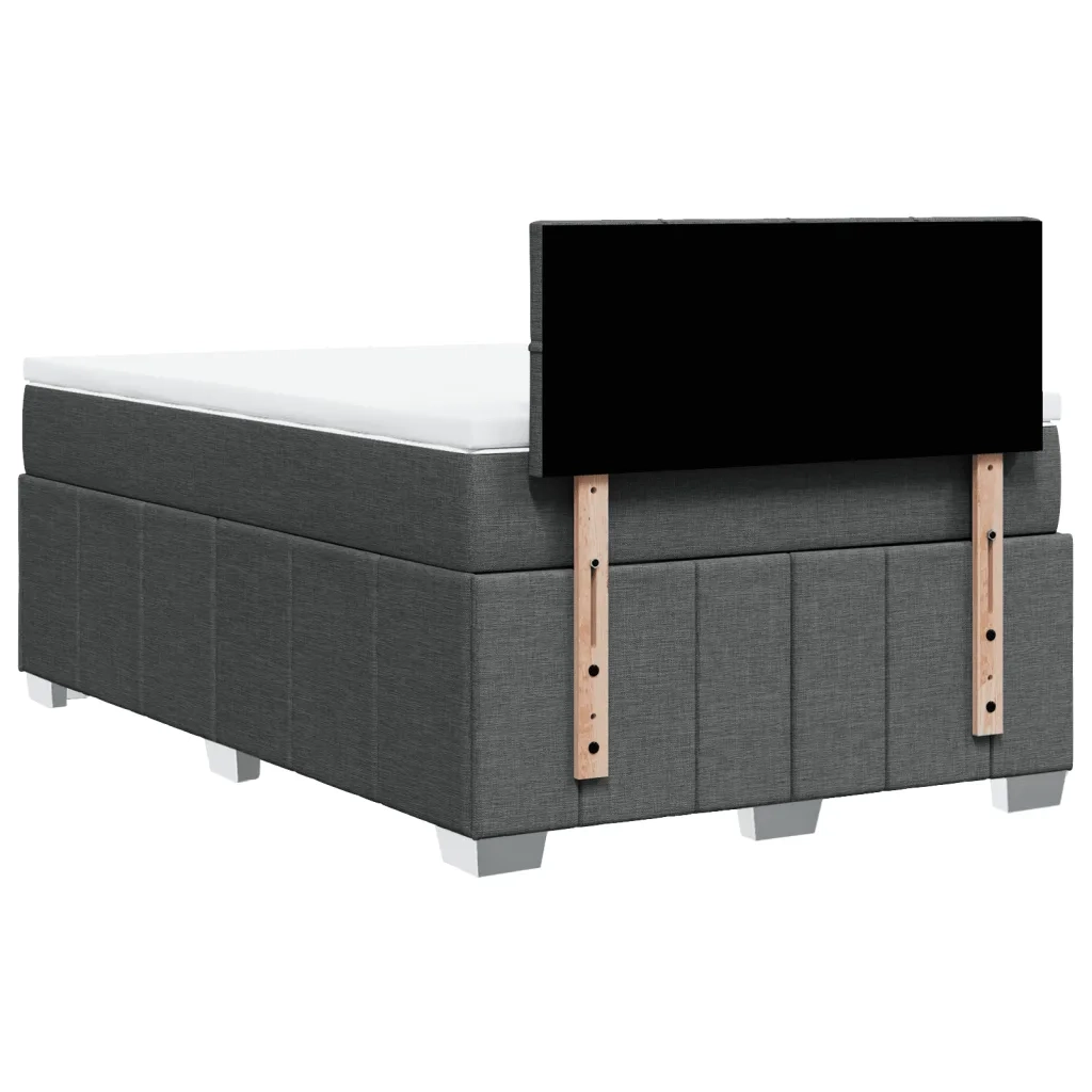 Giroletto a Molle con Materasso Grigio Scuro 120x200 cm Tessuto 3287036