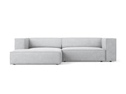 Cosmopolitan Design - Divano angolare sinistro "Arendal" 3 posti in ciniglia con effetto a coste grigio chiaro 
