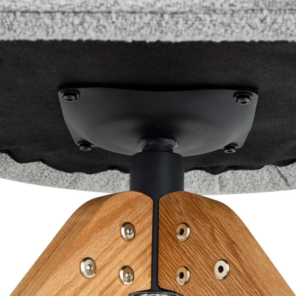 Set di 2 sedie da pranzo girevoli a 360° in stoffa e legno grigio