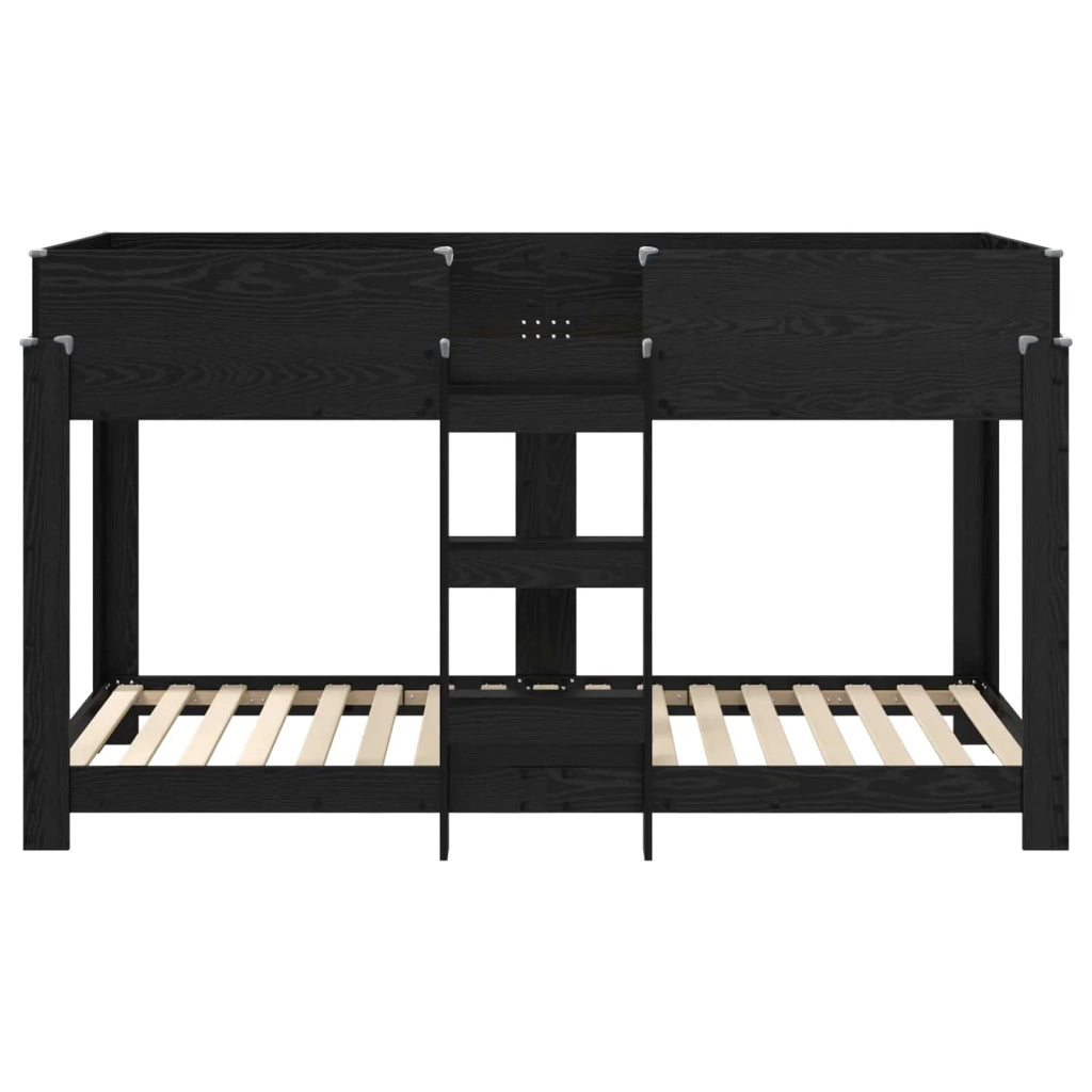 Letto a Castello per Bambini Rovere Nero 80 x 200 cm 3410524