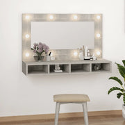 Mobile a Specchio | Armadio da bagno con LED Grigio Cemento 90x31,5x62 cm