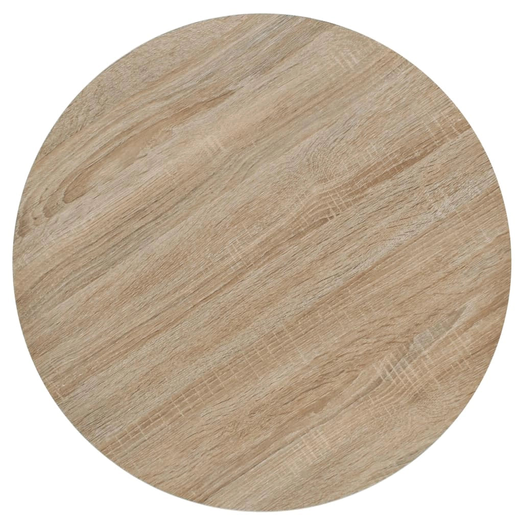 Tavolo alto stile bar/bistrot MDF e acciaio rotondo 60 cm rovere beige 0902109