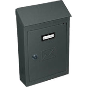 Cassetta postale esterno a parete buca lettere in acciaio tetto chiave 30x20x6cm antracite