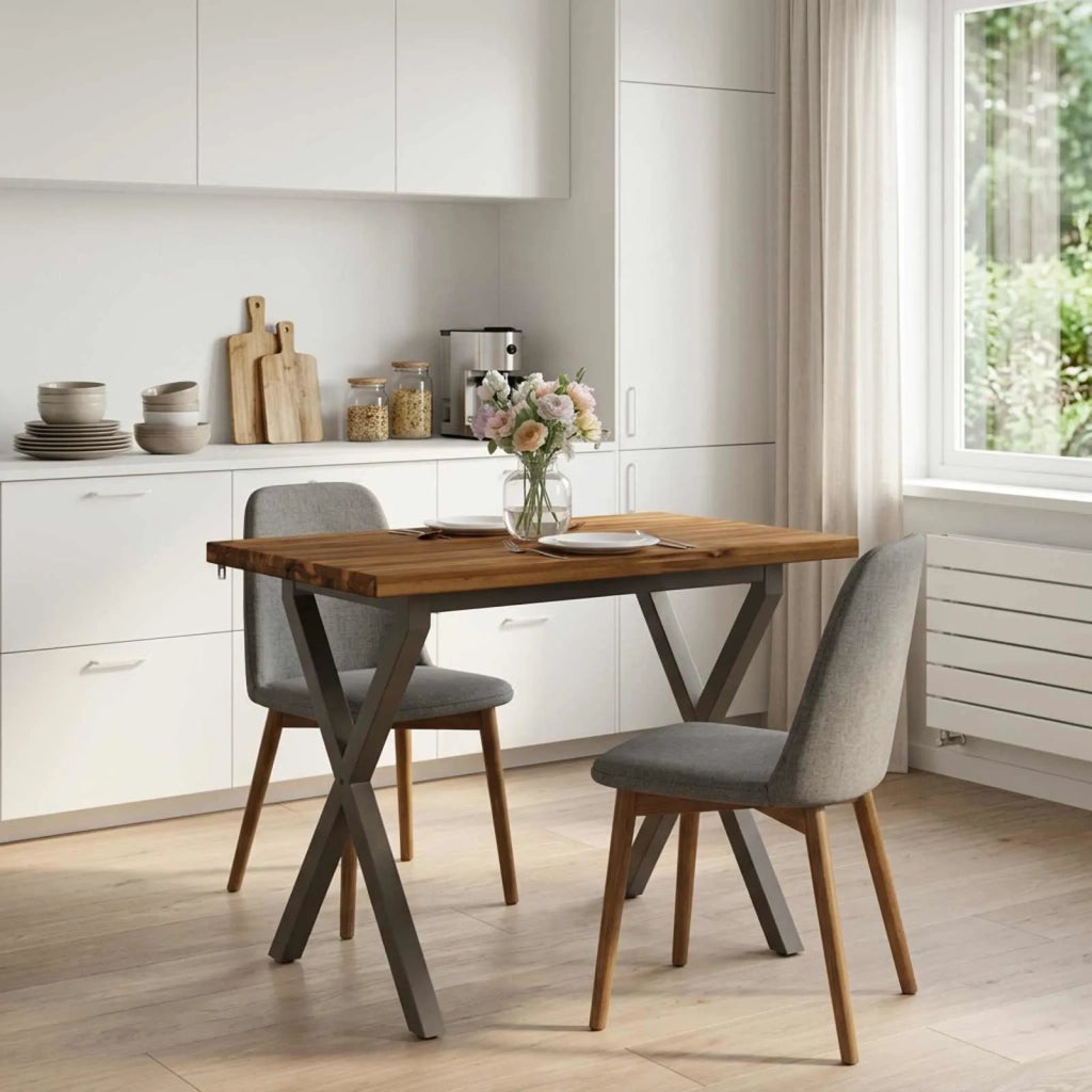 90 x 55 x 75 cm Legno di Acacia Massello Naturale e Caffè 938762