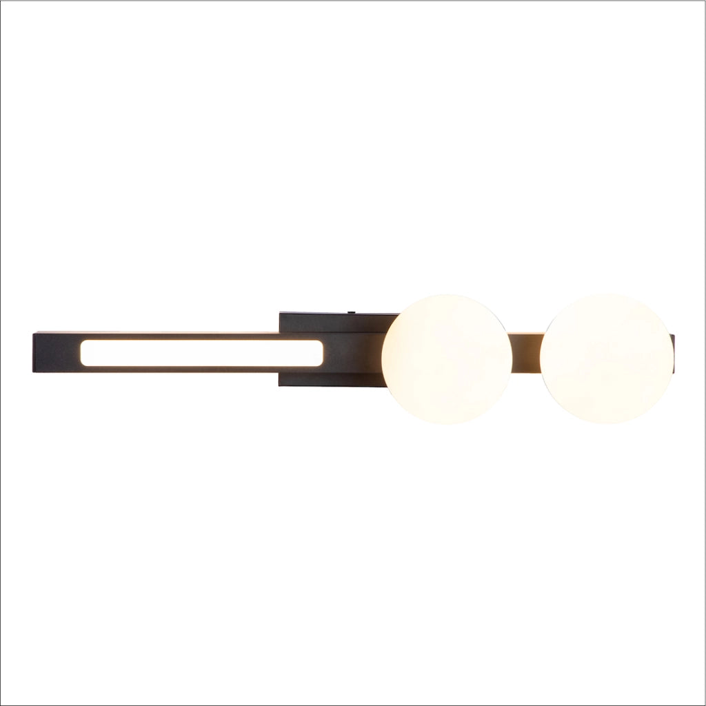 Applique Magnet nero/bianco LED 13W 2xG9 sfere Milagro