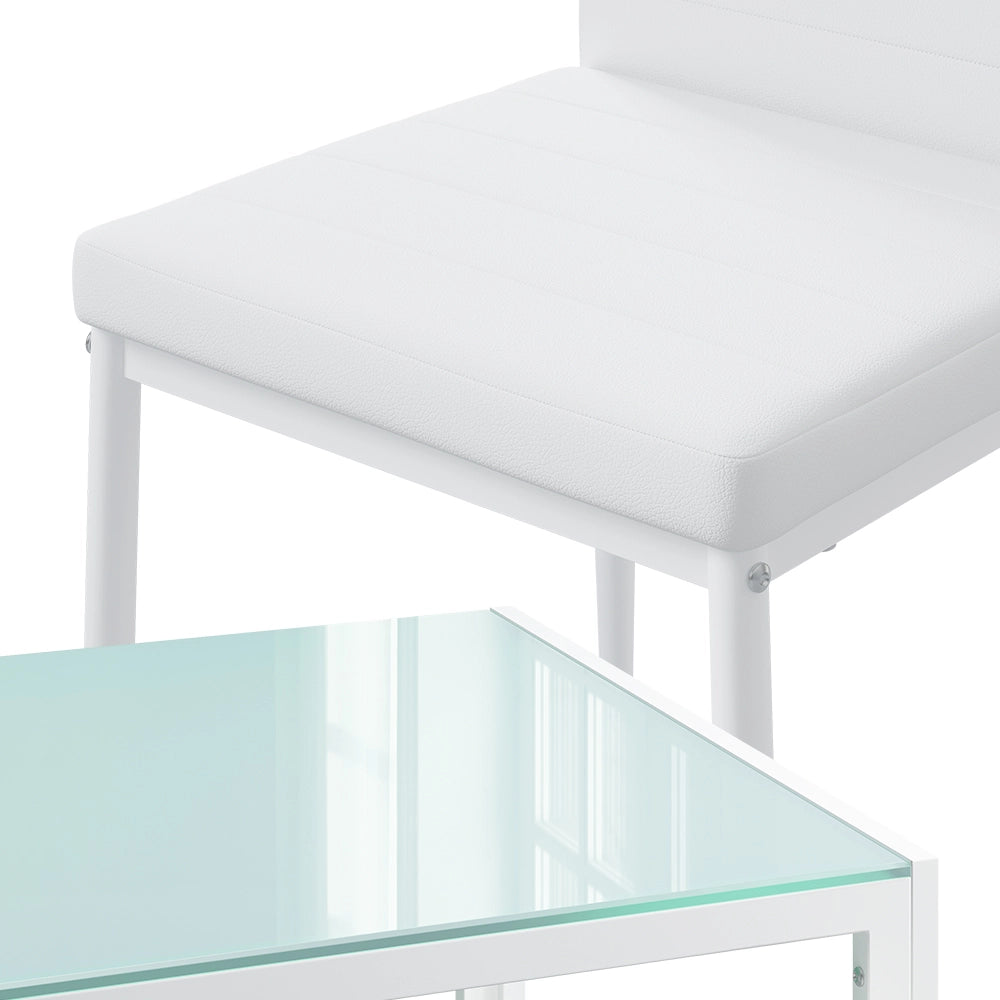 Vicco Set da pranzo Bianco 120 x 75 cm con 6 sedie