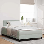 Letto a Sorgente LED con led Grigio chiaro 120 x 190 cm Velluto