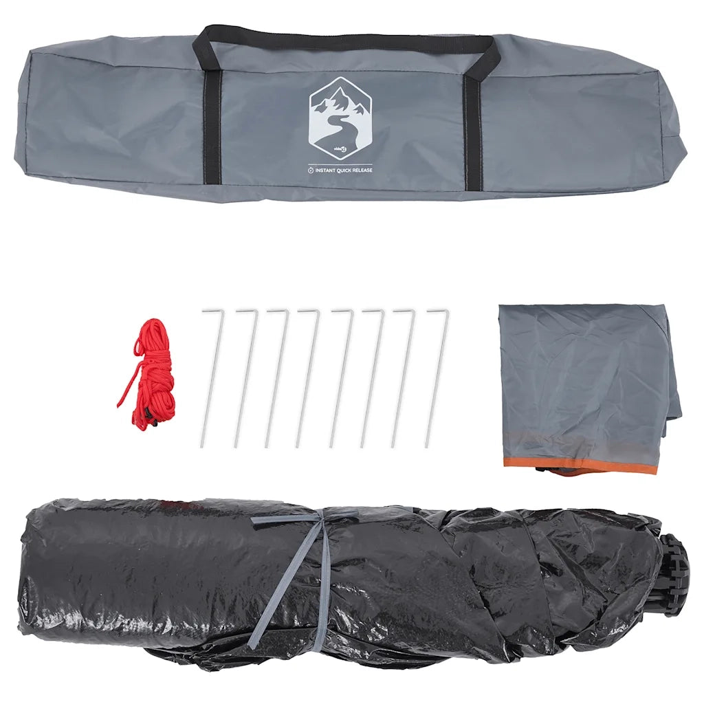 Tenda a Cupola 3 Persone Grigio e Arancione a Rilascio Rapido 4004179