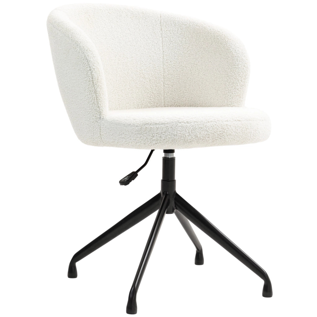 Sedia da Ufficio Ergonomica ¨C Xylo ¨C Tessuto Bouclette Bianco, Seduta Girevole Regolabile 120kg