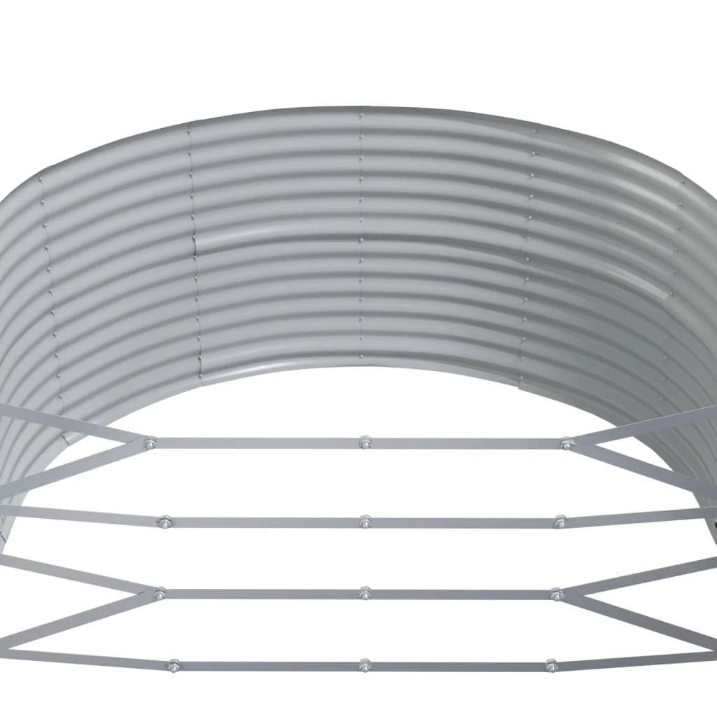 Fioriera rialzata per piante fiori patio giardino 367 x 140 x 68 cm acciaio verniciato a polvere grigio 02_0039443