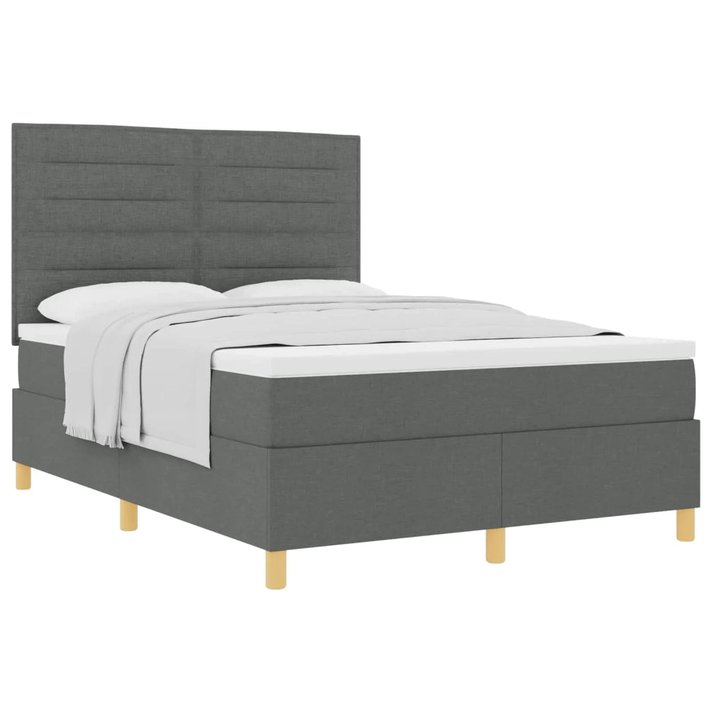 Letto a molle con materasso Grigio scuro 140 x 200 cm Tessuto 3339547