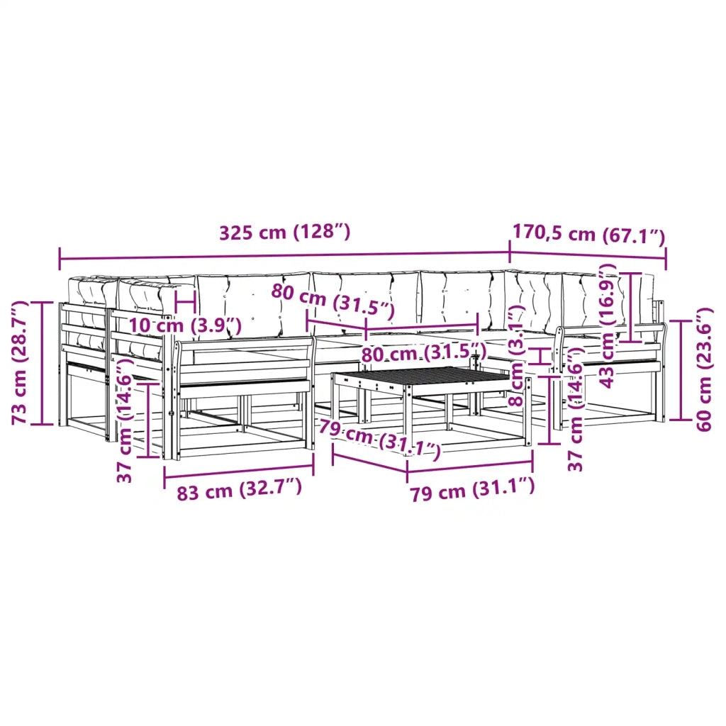 Set di divani da esterno 5 pz Bianco e Beige 3386132