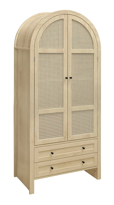 Armadio Multiuso Boho con Ante in Rattan e Cassetti ¨C MINIMAL ¨C Naturale, 79x39.5x178 cm