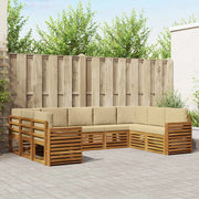 Set divano sezionale con cuscino 9 pcs Naturale e Beige 3375488