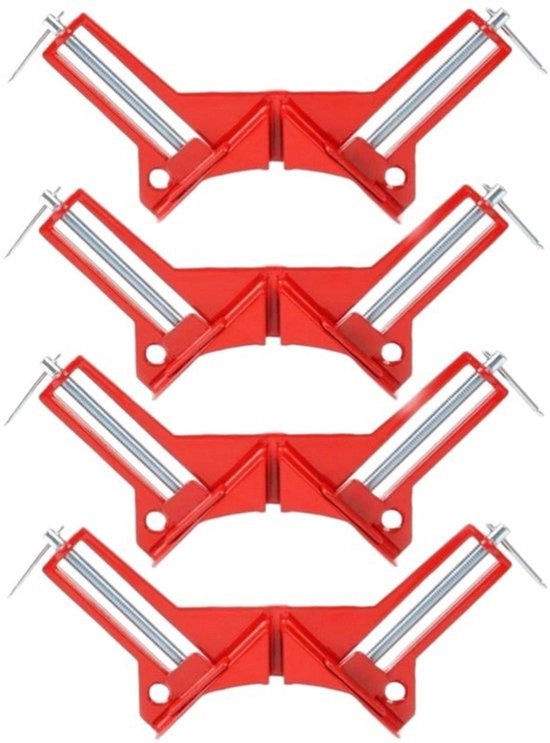 Set di 4 viti a molla per legno a 90 gradi, applicatore di adesivo per acquari, viti a molla per angoli, attrezzatura per saldatura elettrica, fissatore di angoli retti, set da 4 pezzi
