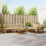 Set di divani da esterno con cuscino 6 pcs Naturale e Beige 3367201