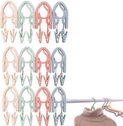 Hangers per capo di abbigliamento 12 pezzi - Hangers pieghevoli - Antiscivolo - Multifunzionali - Montaggio a parete - Organizzazione della biancheria - Hanger per capi