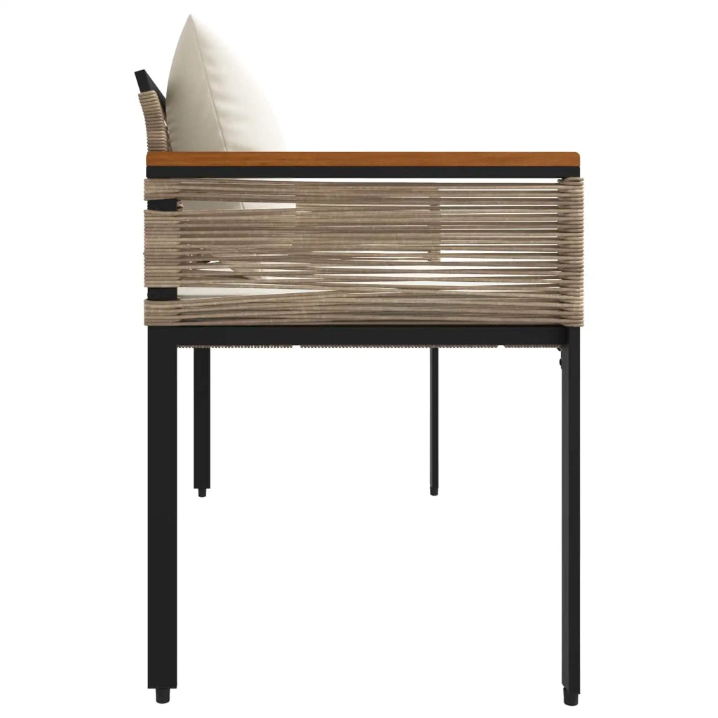 Panchina da esterno Beige e Bianco Crema 117 x 54 x 74.5 cm