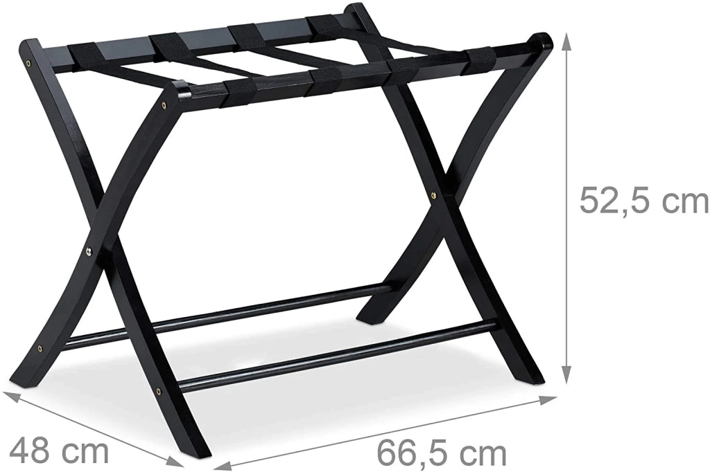 Portapacchi pieghevole in legno per valigie nero 13_0002162