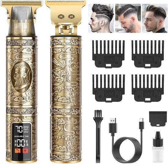 Tondeuse Professionale a T per Uomini - Trimmer da Barba e Capelli a Batteria con Lunghezze Regolabili