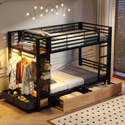 letto a castello mdf metallo nero 90 x 200 cm
