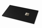 Piatto doccia Ardesia extra piatto 80X100 cm colore Nero RAL 9005 griglia in Acciaio