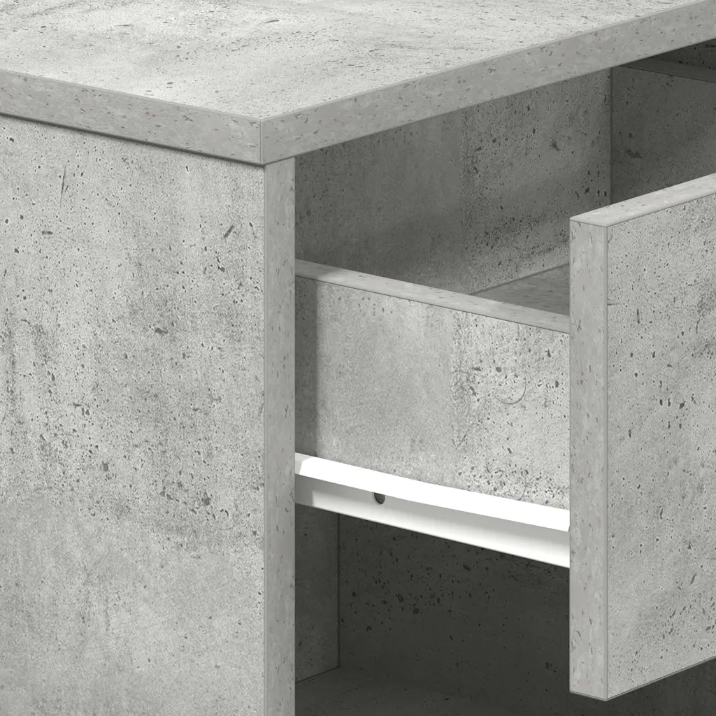 vidaXL Comodini 2 pz con Cassetto Grigio Cemento 39x28x41 cm