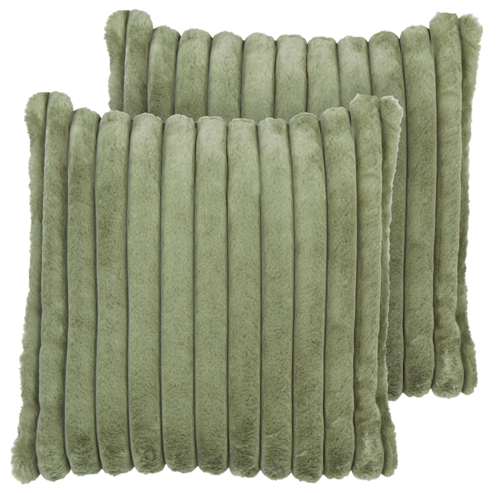 Set di 2 cuscini tessuto verde 45 x 45 cm camera da letto soggiorno
