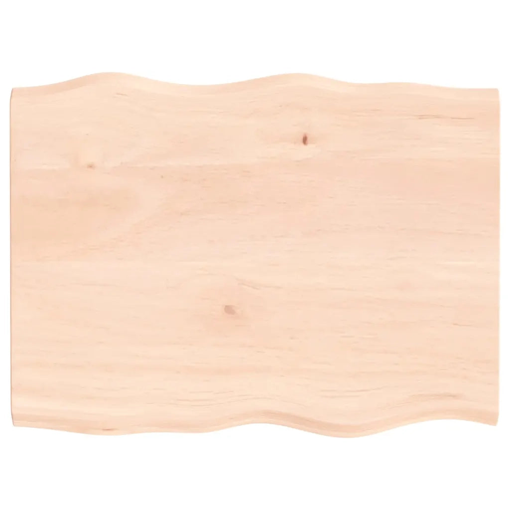 Piano per Tavolo 80x60x2 cm in Rovere Non Trattato Bordi Vivi 363878