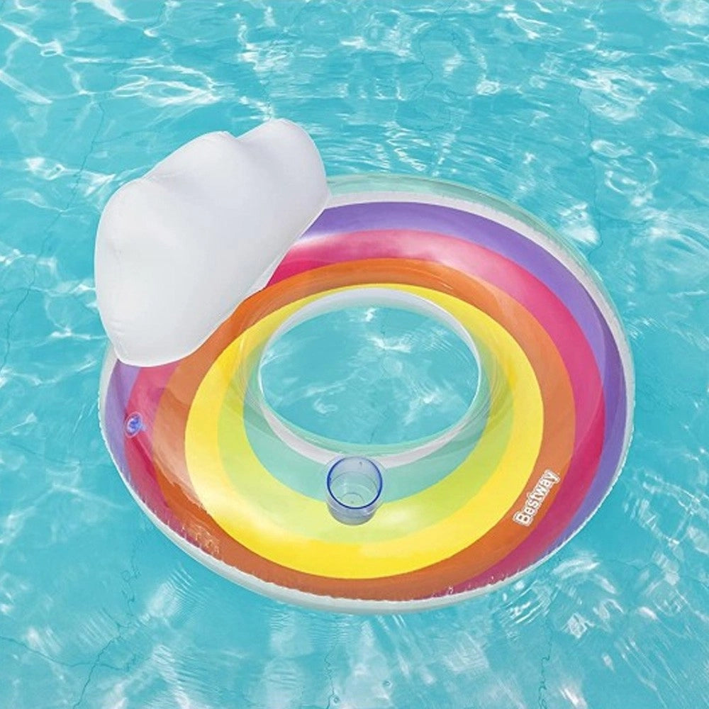 Trade Shop - Bestway Salvagente Poltrona Fashion Rainbow Dream Ciambella Gonfiabile Schienale -