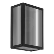 Applique Esterno Alamonte Smoke Acciaio Nero Vetro Trasparente 1 Luce E27 Ip44