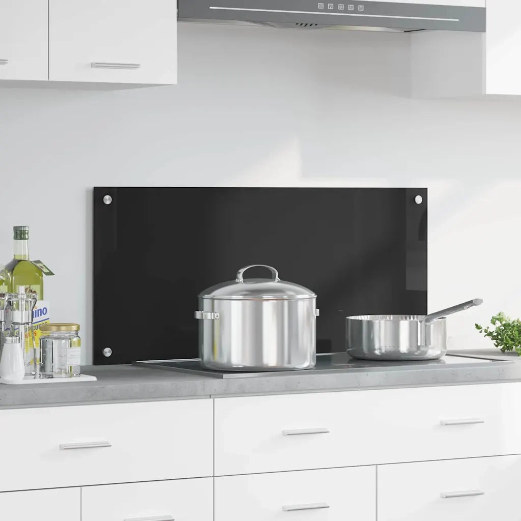 Schienale da cucina Nero 90 x 40 cm vetro temperato CFW5568379