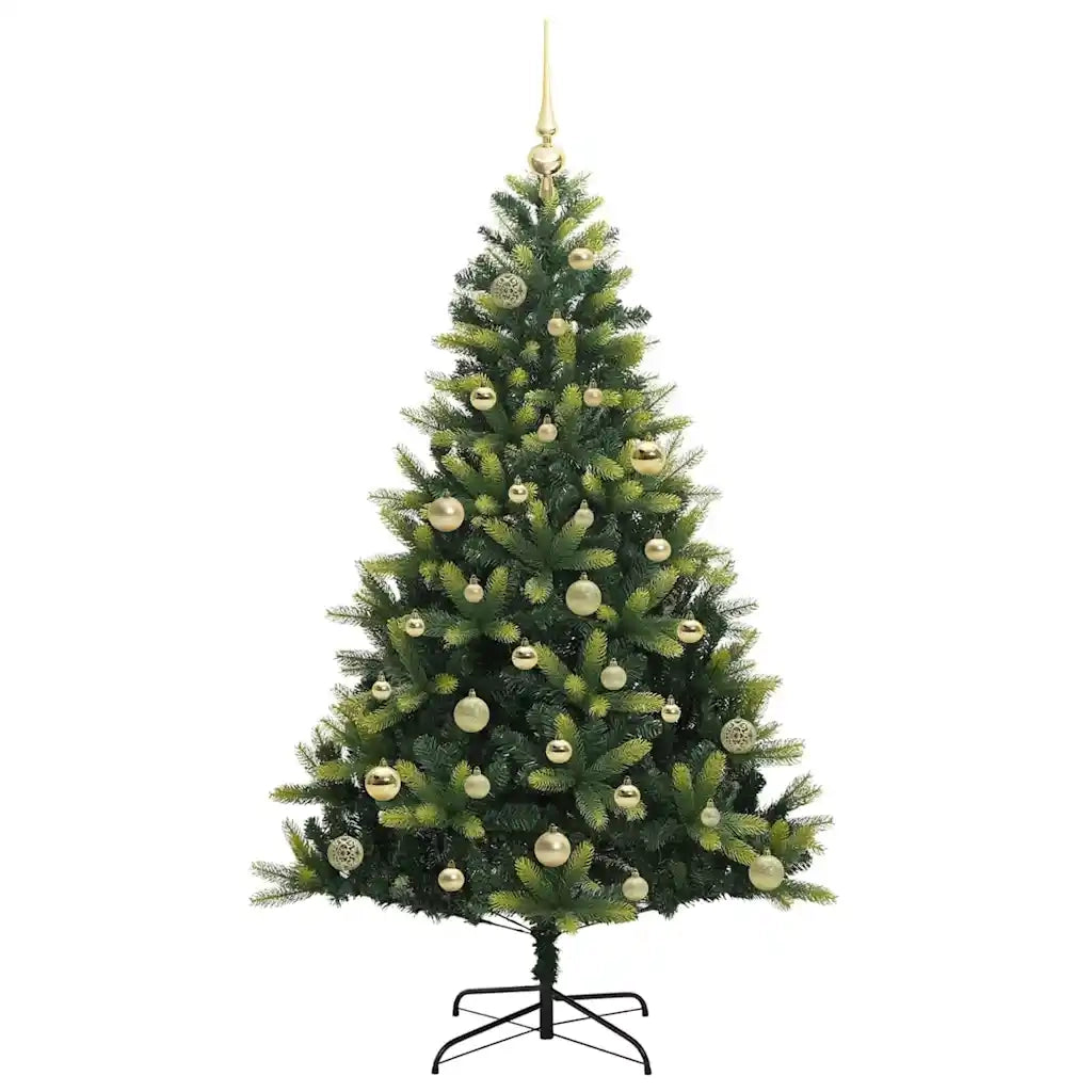 Albero di Natale | Decorazioni natalizie Artificiale Pieghevole 150 LED Verde 150 cm