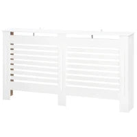 Copritermosifoni a Doghe con Ripiano Portaoggetti, in Legno, 172x19x81 cm, Bianco