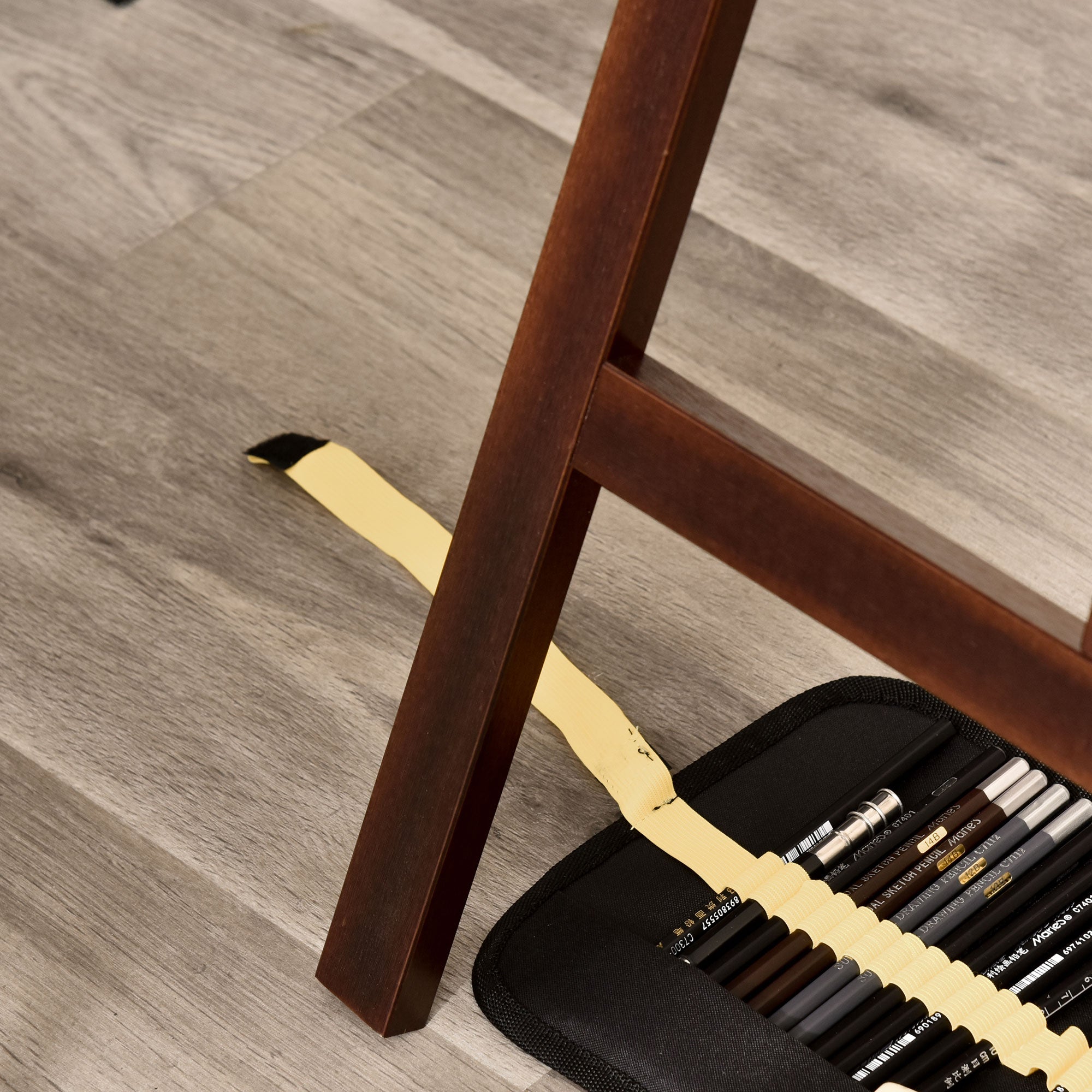 Easycomfort Cavalletto Pittura Studio Professionale Altezza e Inclinazione Regolabili in Legno 51.5x71.5x134.5, Color caffè