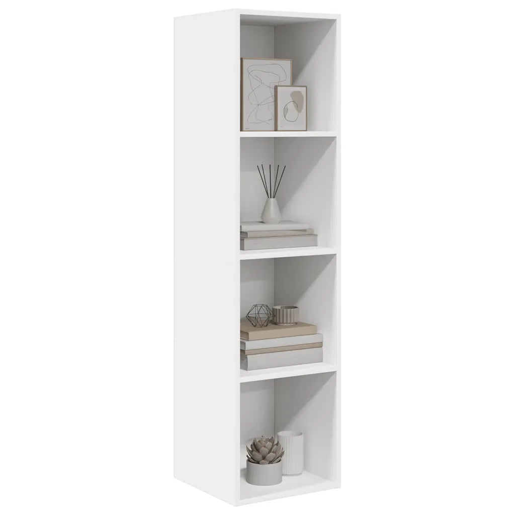 Mobile TV da Parete Bianco 37x37x142,5 cm in Legno Multistrato 805489