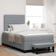 Letto a molle con materasso Grigio chiaro 120 x 190 cm Tessuto