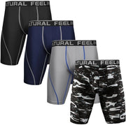 Boxer da Sport 4 Pack - Boxer da Sport Lungo - Pantaloncini Sportivi - Aderenti - Assorbenti di Vapore - Evaporanti - Intimo da Sport