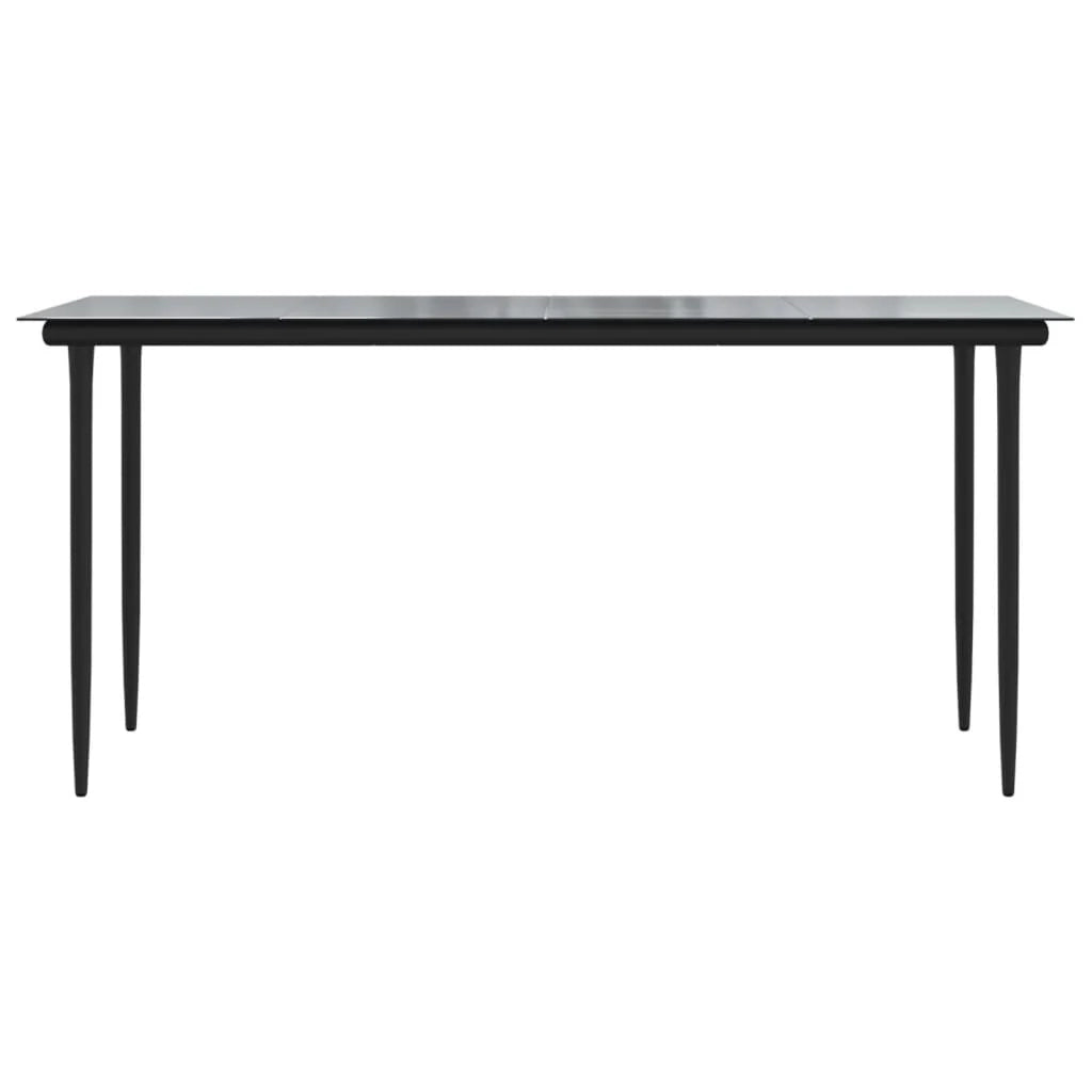 Set da pranzo da esterno 7 pezzi mobili in rattan nero e PVC 02_0014374