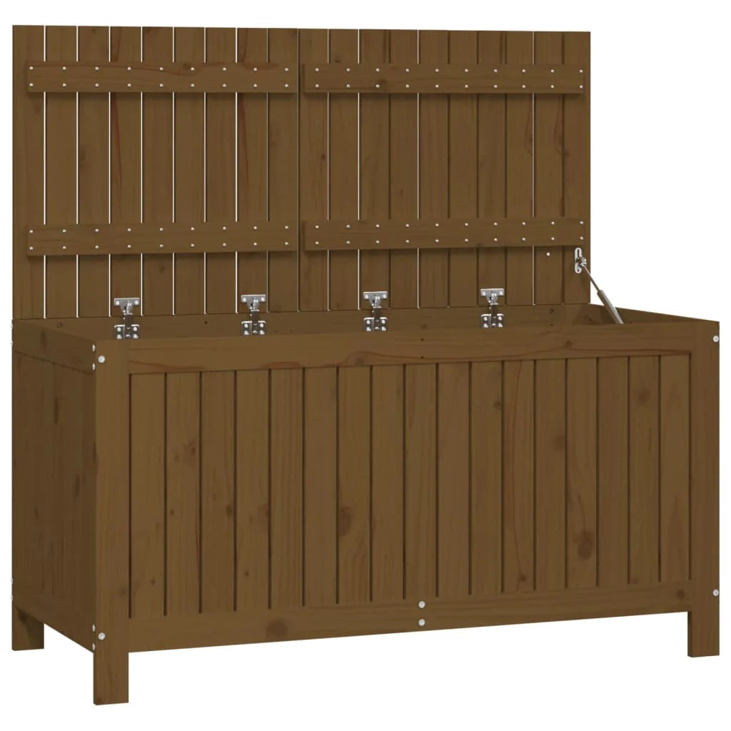 Baule portaoggetti da giardino 121 x 55 x 64 cm legno di pino color miele 02_0013103