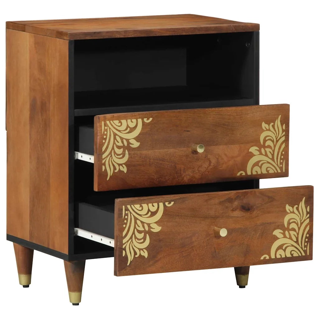 Comodino | Armadio da Notte | Mobiletto da notte con cassetto Marrone miele 50 x 33 x 62 cm